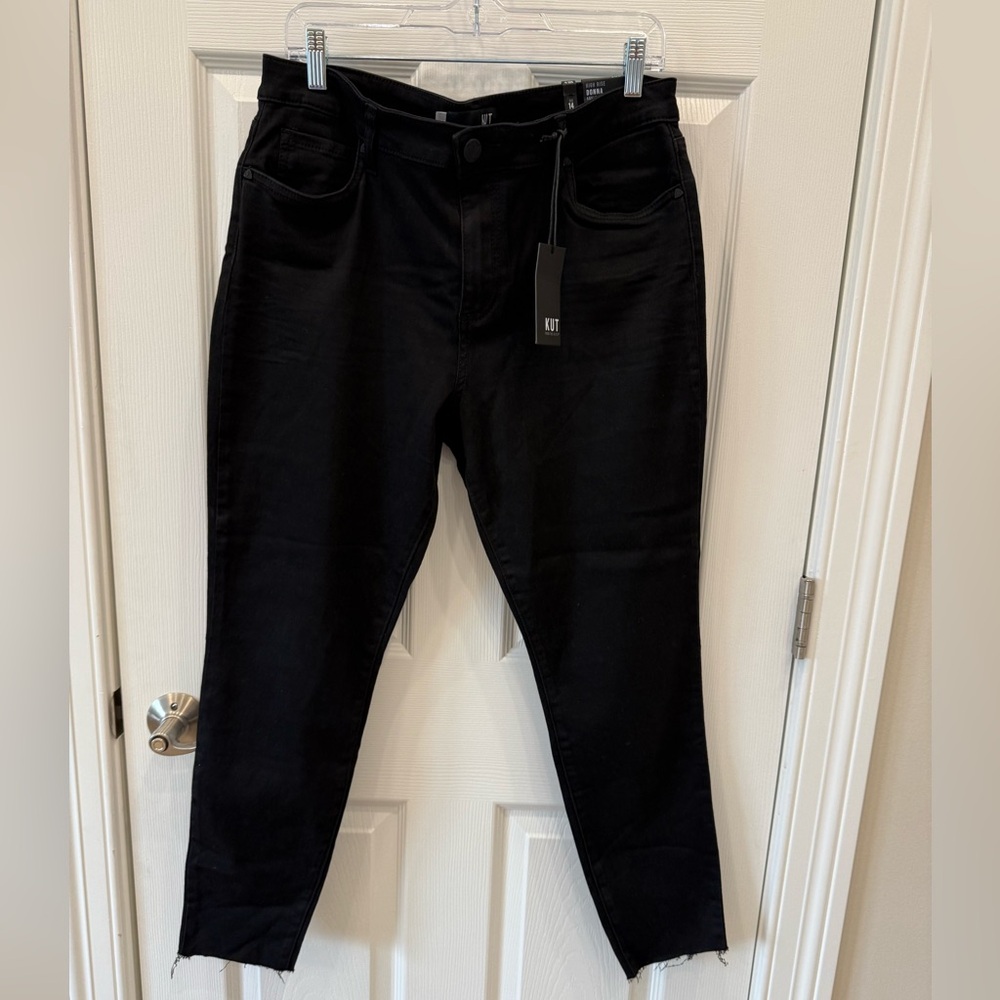 Kut from the Kloth Donna High-Rise Black Ankle Jeans